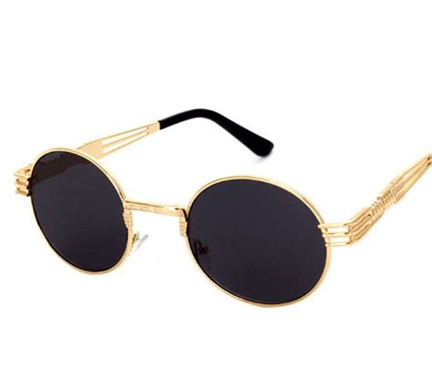 black gold round sunglasses|black round sunglasses for women.